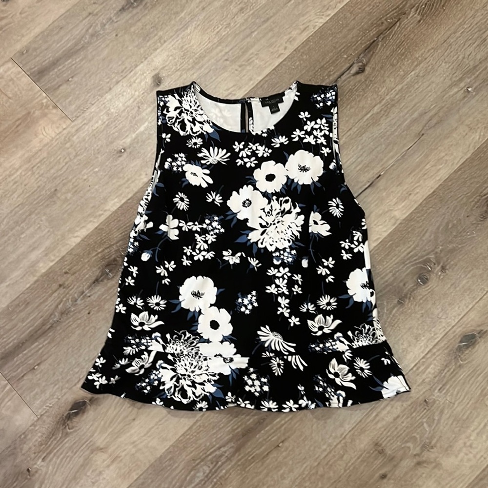 Fun dress tank. Black, Blue and white
